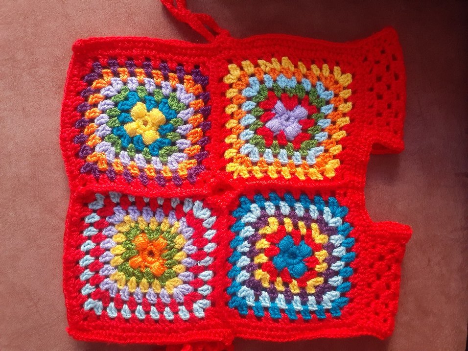 yandan baglamali Renkli Örgü Kız Çocuk Yeleği - Görsel 3