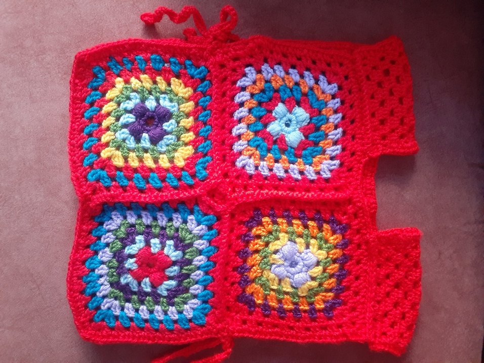 yandan baglamali Renkli Örgü Kız Çocuk Yeleği - Görsel 2