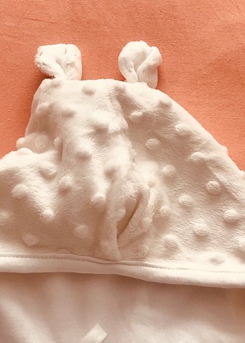 Kapüşonlu Beyaz Örgü Bebek Tulumu - Görsel 6