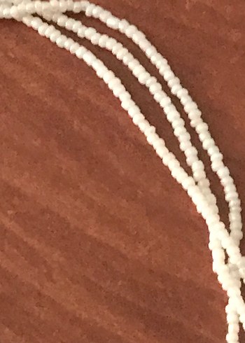 Uzun Beyaz Boncuklu Bohem Kolye - Görsel 7