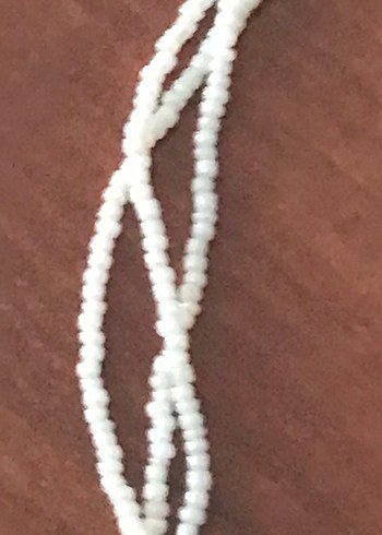Uzun Beyaz Boncuklu Bohem Kolye - Görsel 4