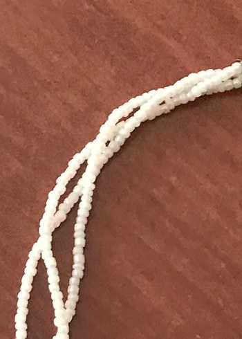 Uzun Beyaz Boncuklu Bohem Kolye - Görsel 5