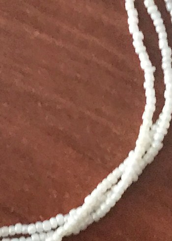 Uzun Beyaz Boncuklu Bohem Kolye - Görsel 3