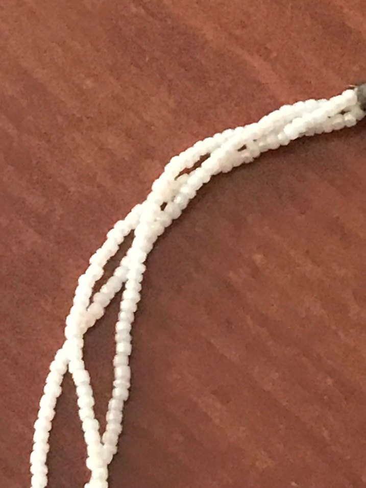 Uzun Beyaz Boncuklu Bohem Kolye - Görsel 5