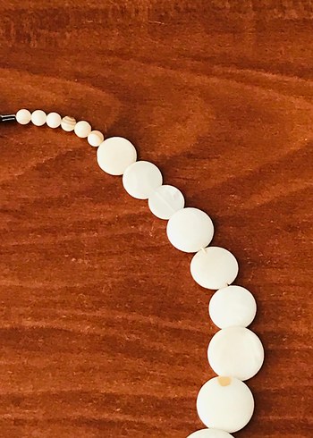 Beyaz Boncuklu Midi Bohem Kadın Kolye - Görsel 3