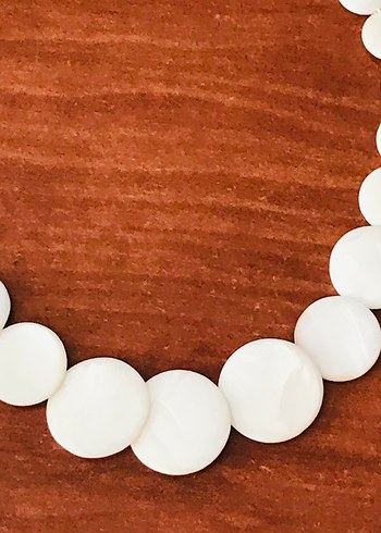 Beyaz Boncuklu Midi Bohem Kadın Kolye - Görsel 4