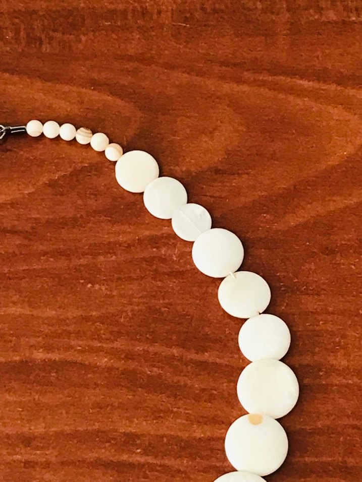 Beyaz Boncuklu Midi Bohem Kadın Kolye - Görsel 3