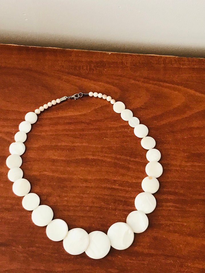 Beyaz Boncuklu Midi Bohem Kadın Kolye - Görsel 2