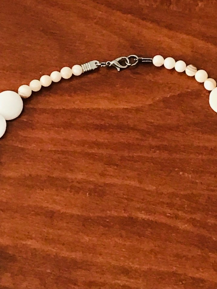 Beyaz Boncuklu Midi Bohem Kadın Kolye - Görsel 5