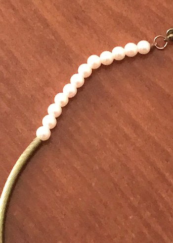 Beyaz Boncuklu Midi Kadın Kolye - Görsel 4