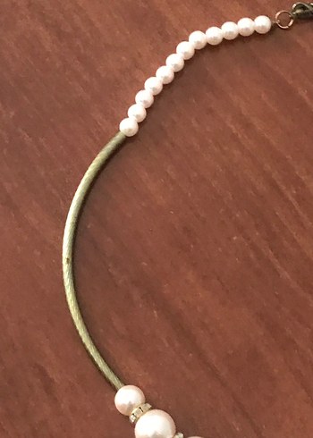 Beyaz Boncuklu Midi Kadın Kolye - Görsel 3