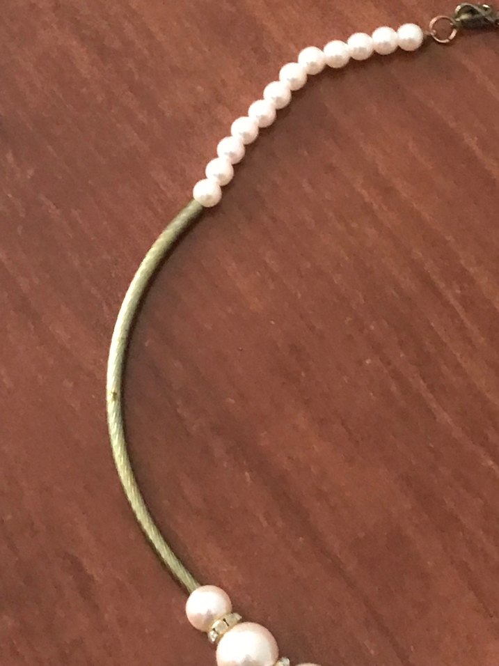 Beyaz Boncuklu Midi Kadın Kolye - Görsel 3