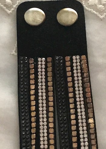 Yılan Desenli Parlak Siyah Bileklik - Görsel 3