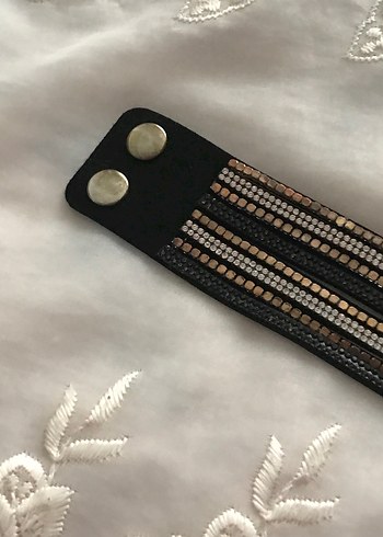 Yılan Desenli Parlak Siyah Bileklik - Görsel 6