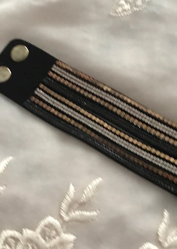 Yılan Desenli Parlak Siyah Bileklik - Görsel 8