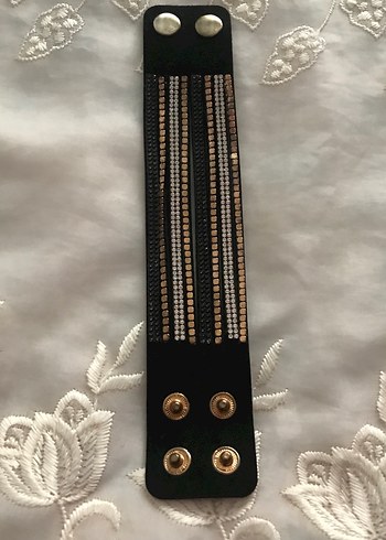 Yılan Desenli Parlak Siyah Bileklik - Görsel 4