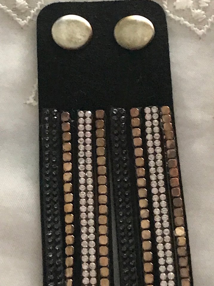 Yılan Desenli Parlak Siyah Bileklik - Görsel 3