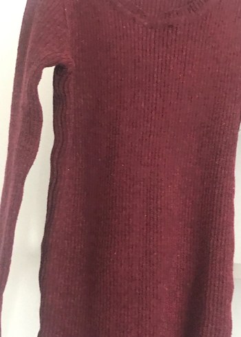 Bordo Kadın İnce Triko Kazak - Görsel 4