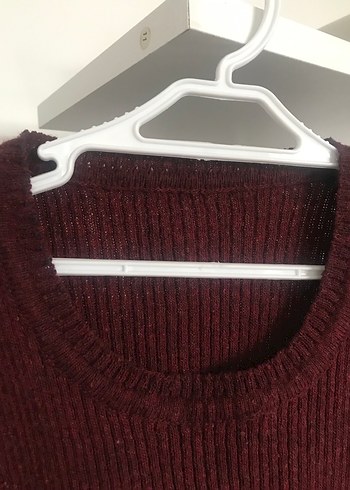 Bordo Kadın İnce Triko Kazak - Görsel 5