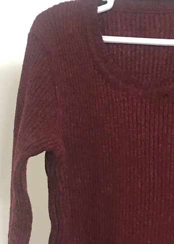 Bordo Kadın İnce Triko Kazak - Görsel 2