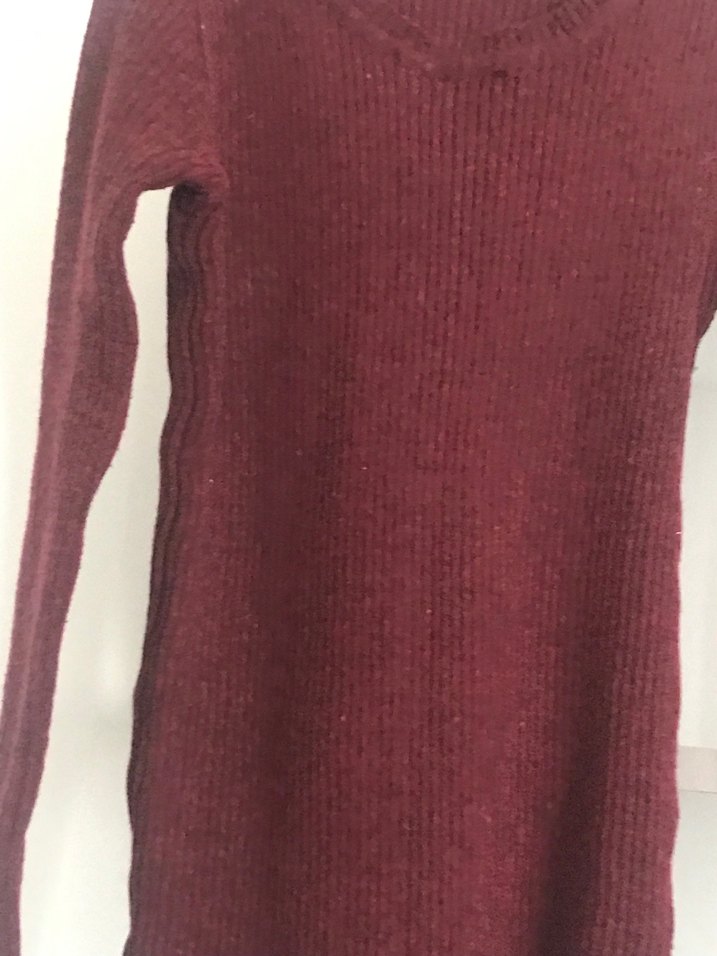 Bordo Kadın İnce Triko Kazak - Görsel 4