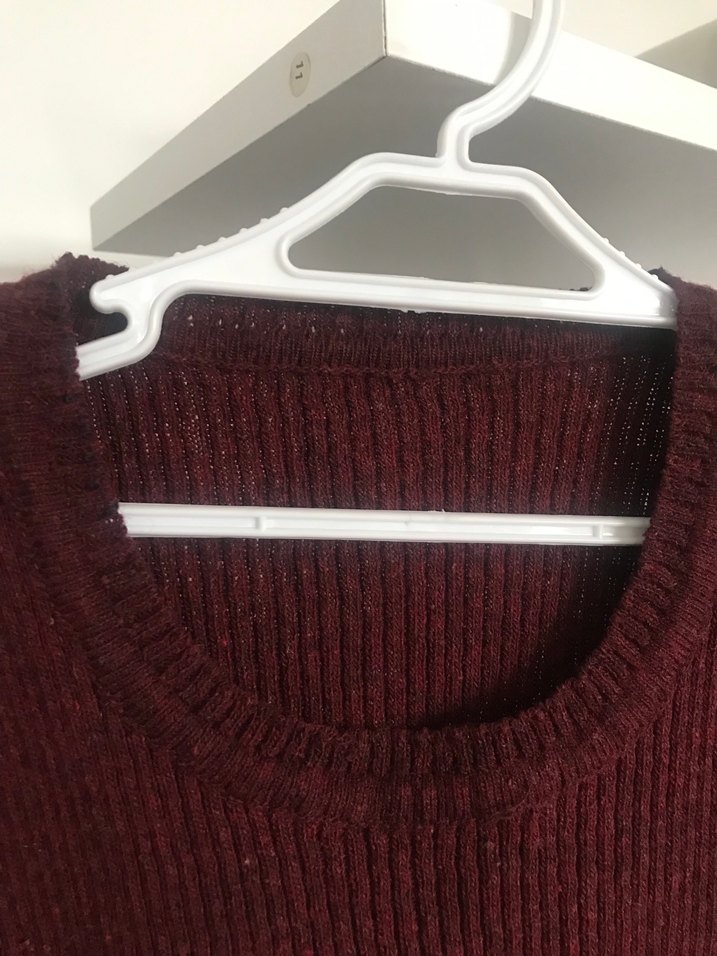 Bordo Kadın İnce Triko Kazak - Görsel 5