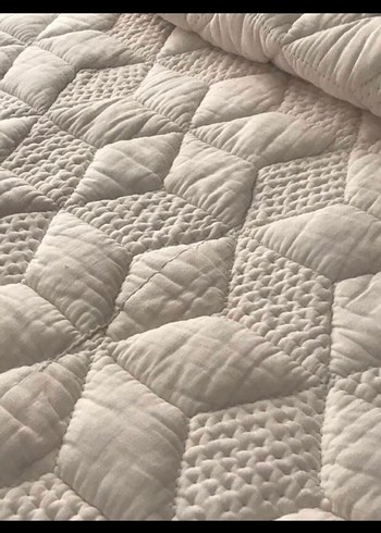 Mavi  saten pamuk yorgan - Görsel 4