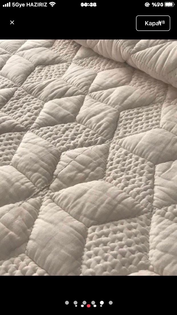 Mavi  saten pamuk yorgan - Görsel 4