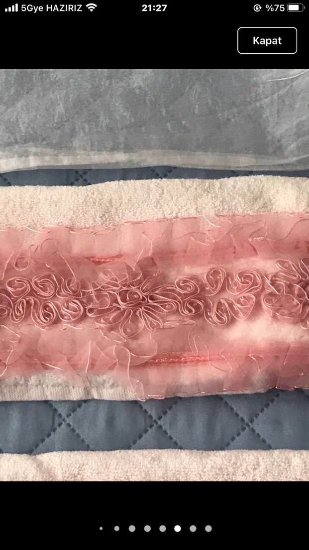 Nakışlı Pembe Bohem Havlu Seti - Görsel 5