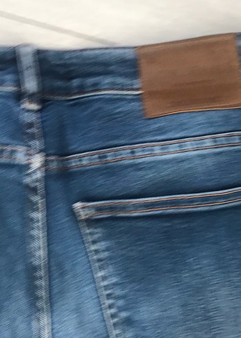 31 Beden Işıltılı Mavi erkek Denim Pantolon