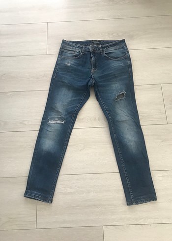 Işıltılı Mavi erkek Denim Pantolon