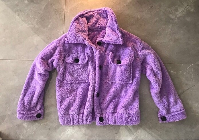 Lila peluş ceket