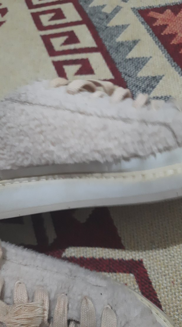 Beyaz Peluş Detaylı Kadın Spor Ayakkabı - Görsel 5