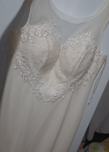 Modern Klasik V Yaka A Kesim Gelinlik - Görsel 5