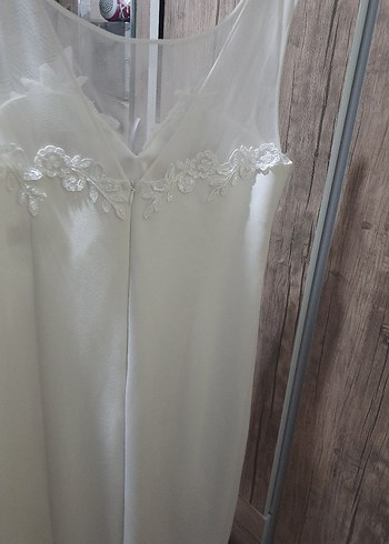 Modern Klasik V Yaka A Kesim Gelinlik - Görsel 3