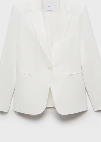 s Beden beyaz Renk Beyaz Keten Kadın Blazer Ceket