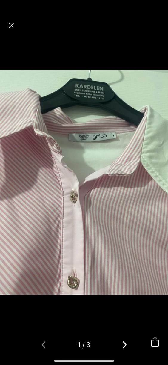 Ghişa Pembe Düğmeli Uzun Kollu Gömlek - Görsel 3