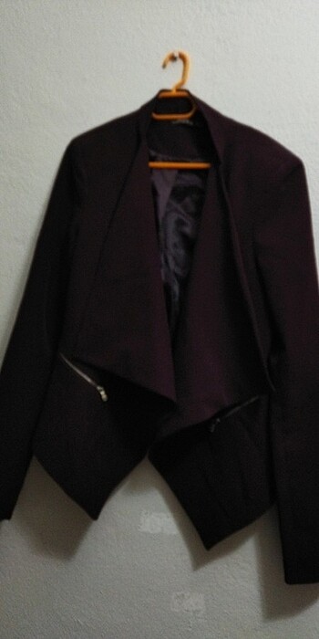Bershka Mor fırfırlı blazer ceket 