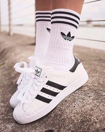 Beyaz Adidas Çorap