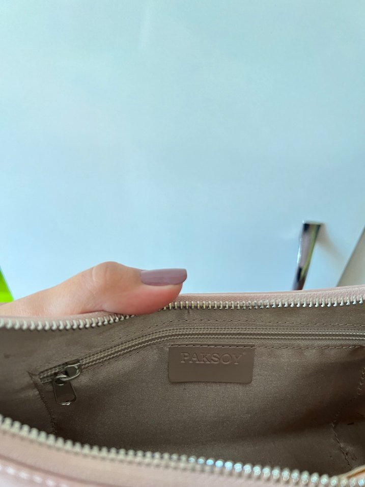 pudra pembesi Minimalist Kadın Omuz Çantası - Görsel 5