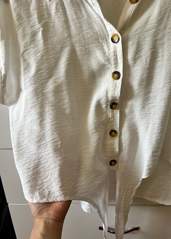 Pamuklu efil efil yazlık gömlek - Görsel 4