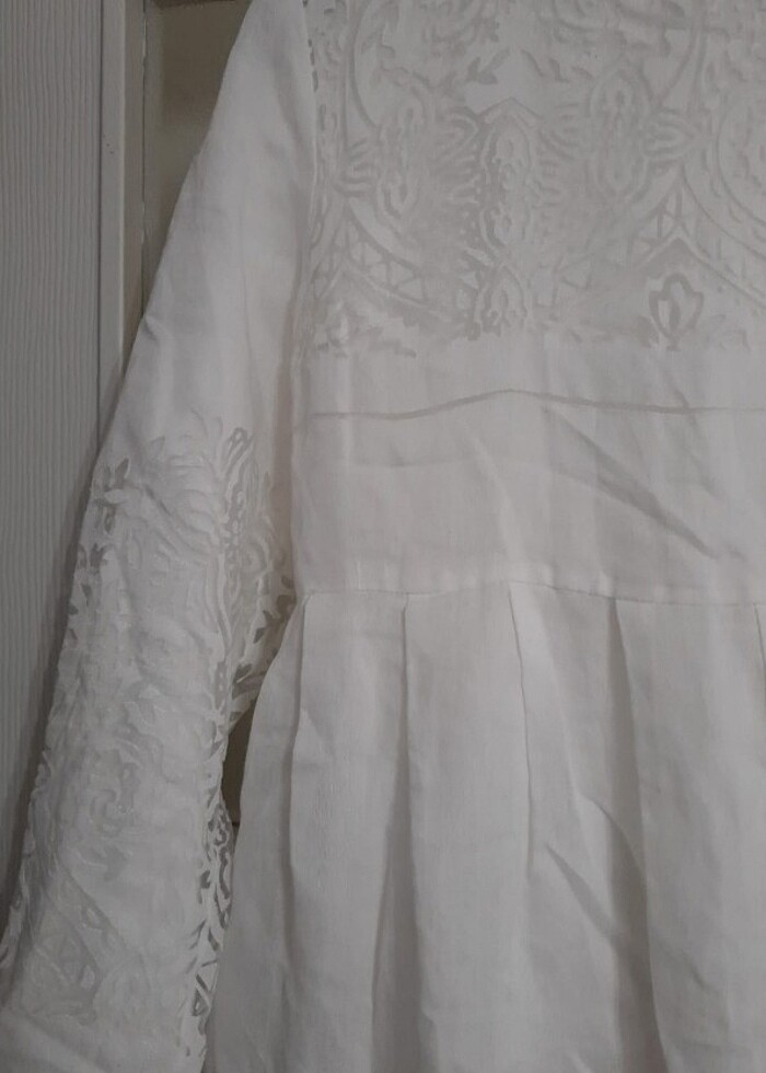 Beyaz uzun elbise - Görsel 3