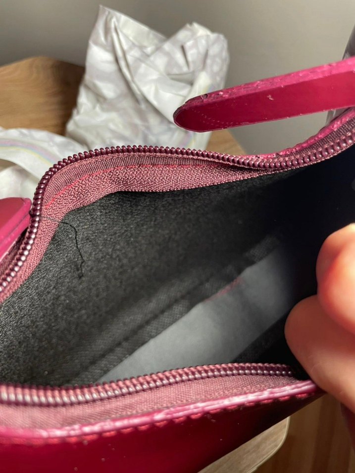 Bordo Parlak Deri Kadın Çanta - Görsel 5