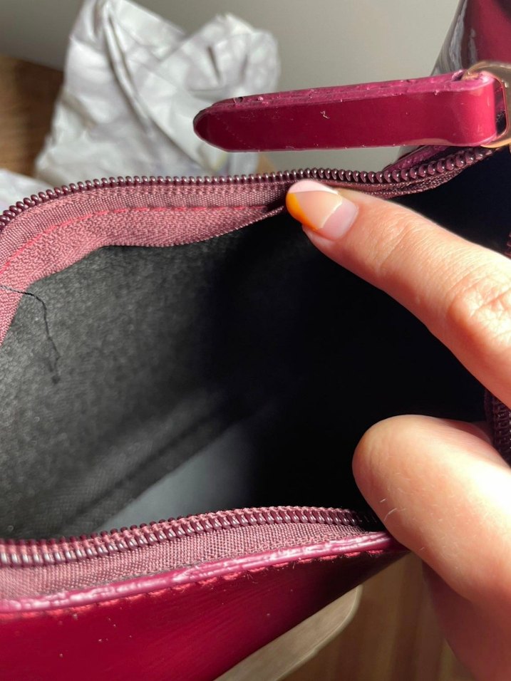 Bordo Parlak Deri Kadın Çanta - Görsel 4