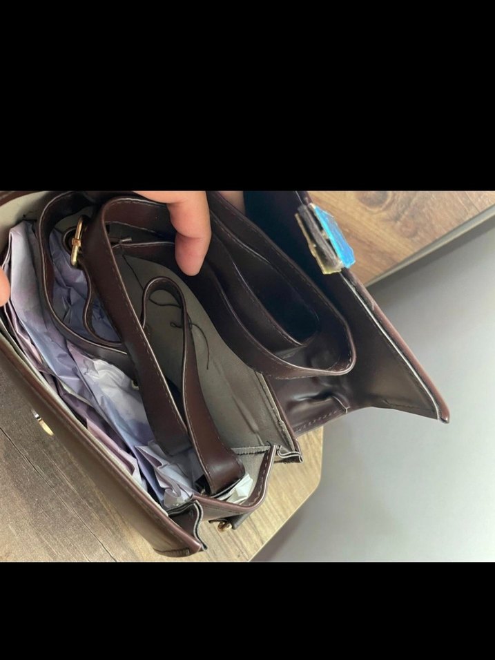 Kahverengi Deri Kadın Çanta - Görsel 3