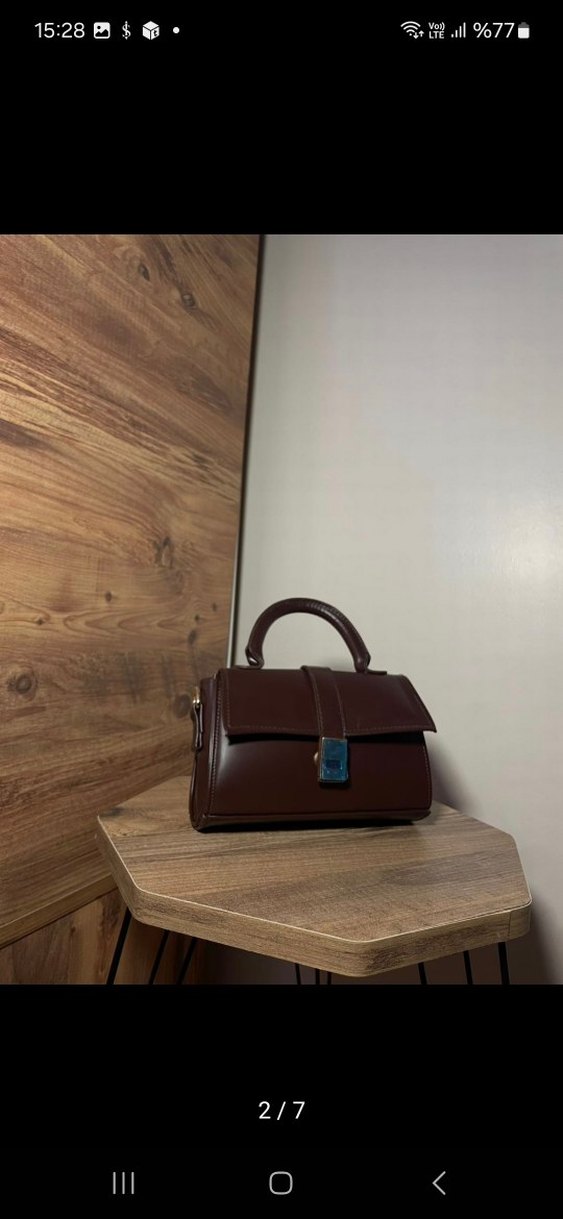 Kahverengi Deri Kadın Çanta - Görsel 2