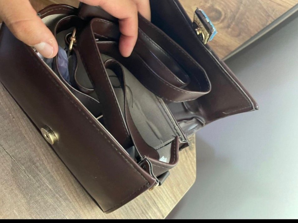 Kahverengi Deri Kadın Çanta - Görsel 4