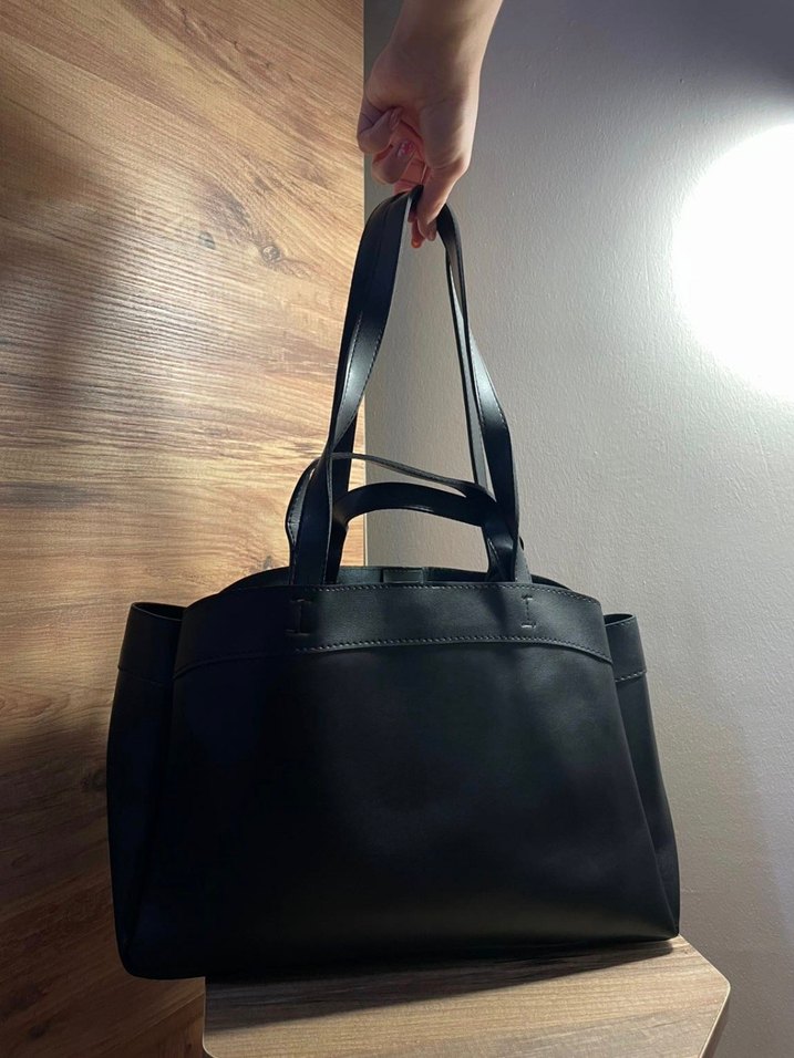 Siyah Deri Minimalist Kadın Çanta - Görsel 2