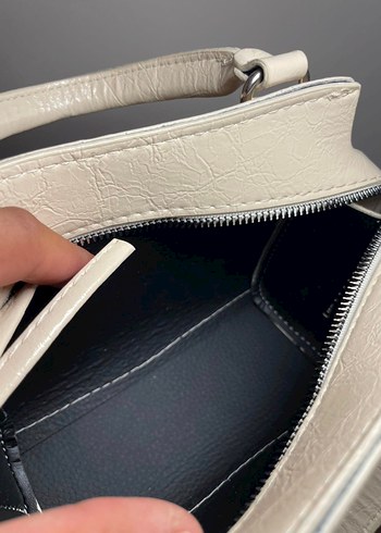 Beyaz Deri Kadın El Çantası - Görsel 6