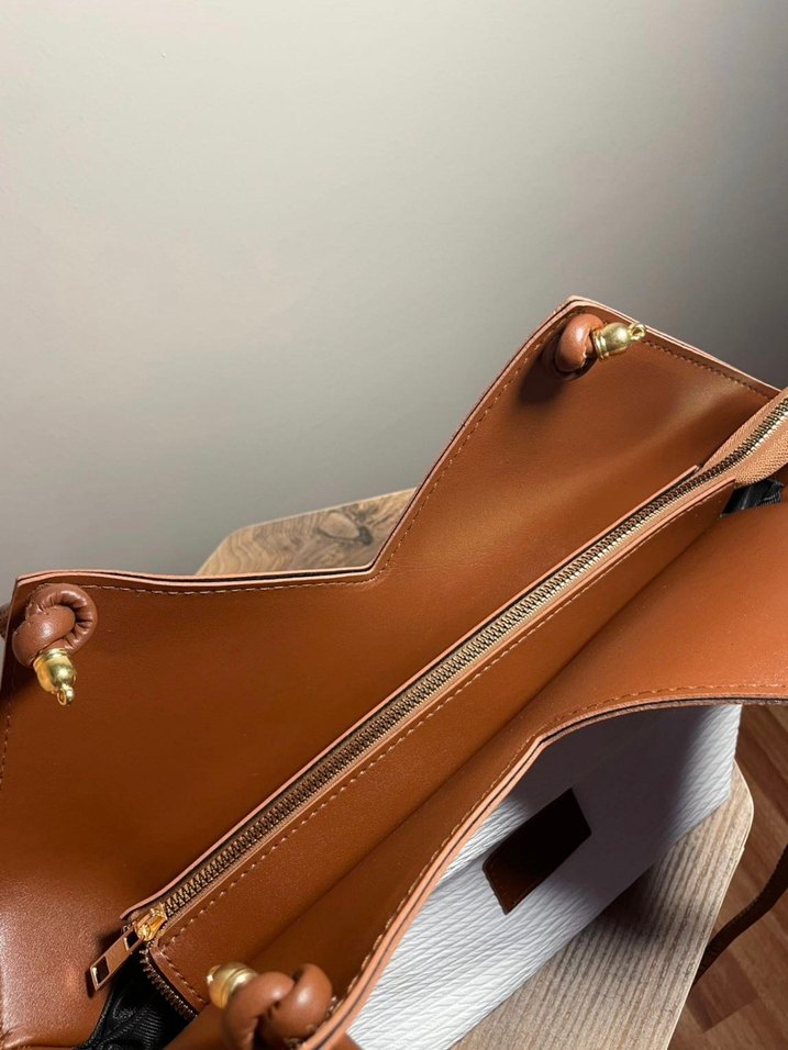 Nakışlı Kemerli Bej Bohem Kadın Çanta - Görsel 4